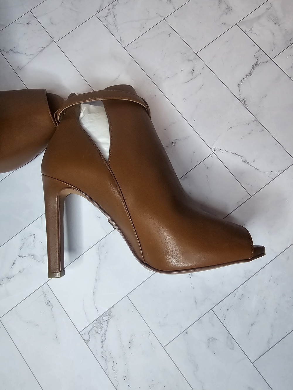 Michael Kors Brown Open-Toe Heeled Booties - Picture 5 of 9